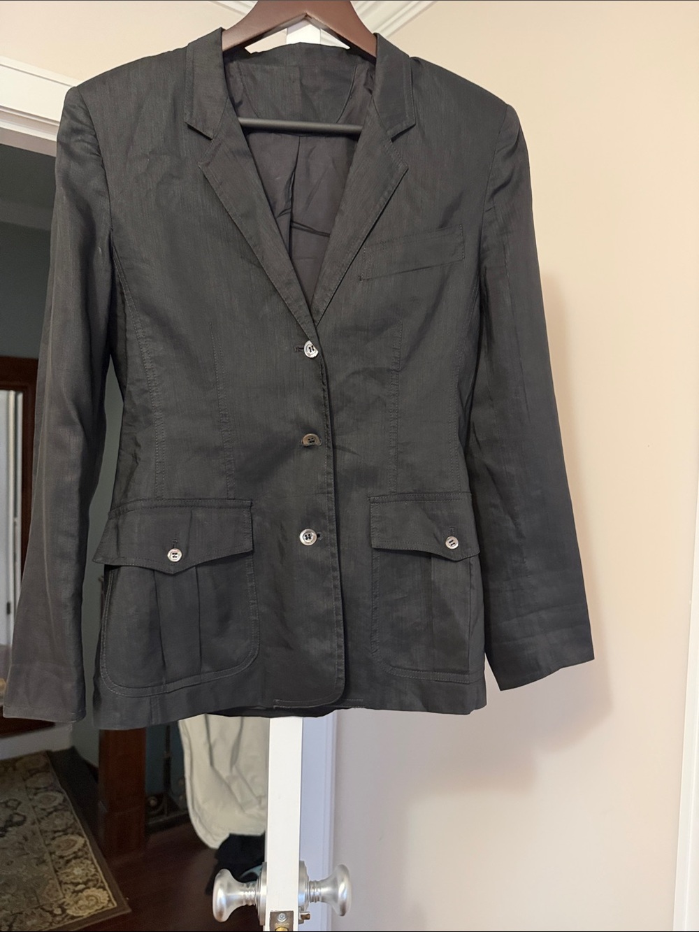 Classic Black Women's Blazer Jacket - Tailored Single-Breasted